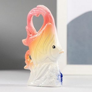 Сувенир керамика "Рыбка в водорослях" цветная 10,5х7,7х3 см