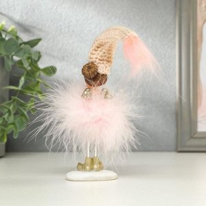 Сувенир полистоун "Ангелочек-малышка в розовой пуховой юбке" МИКС 22х4х5 см