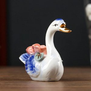 Сувенир керамика "Синие лебеди с букетом роз" набор 2 шт 8,5х5х9 см