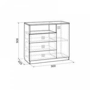 Комод Форсаж, 900?420?800, дуб сонома/белый