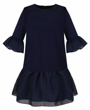 Синее школьное платье для девочки 84552-ДШ20