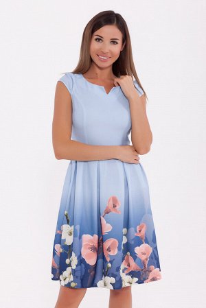 Платье Голубой/цветы