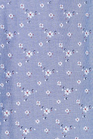 Блуза Небесно-голубой/цветы
