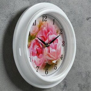 Часы настенные "Розы", "Рубин", 21х21 см