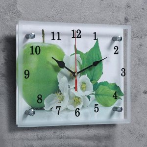 Часы настенные, серия: Кухня, "Яблоко",микс 20х25 см