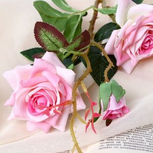Цветы искусственные "Розы с шипами" 8х40 см розовый