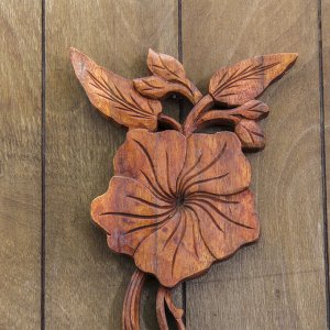 Панно декоративное "Плумерия" коричневый цвет 39х15х2 см