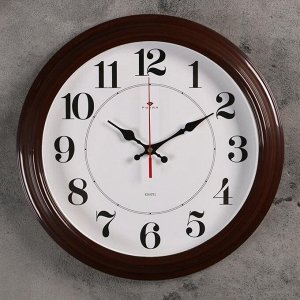 Часы настенные, серия: Классика, "Рубин", 35 см, коричневые