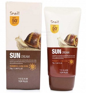 Солнцезащитный крем с муцином улитки Ye Gam Top Face Snail Sun Cream SPF50 PA+++, Ю.Корея, 70мл
