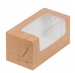 Коробка для кекса и рулета Крафт, 20х10х10 см