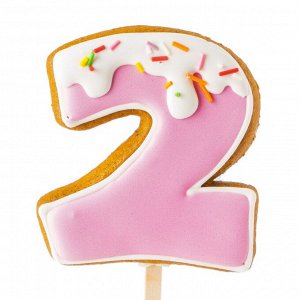 Пряник цифра 2, серия «Нежное мороженое» 9,5 см