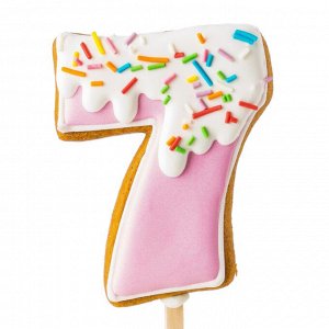 Пряник цифра 7, серия «Нежное мороженое» 9 см