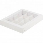 Коробка на 12 конфет Белая 19х15х3 см