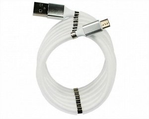 Кабель Kstati KS-004 microUSB - USB белый, спираль, 1.2м