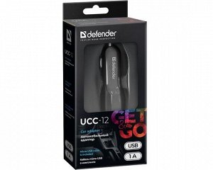 АЗУ-1USB Defender UCC-12 5V/1А + кабель micro USB, черный, 83590 recommended