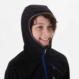 Куртка софтшелл для походов для детей 7–15 лет черная mh550 quechua