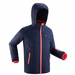 Куртка лыжная детская темно-сине-коралловая 500