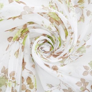 Тюль вуаль-печать «Кустовая роза« 300х260 см, зелёный, пэ 100%