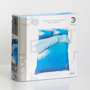 Постельное бельё «Этель» Евро Blue grade 200*217 см, 240*220 см, 50*70 см - 2 шт