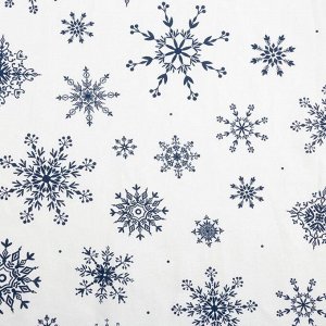 Скатерть Доляна «Новый год: Синие снежинки» 180х149 см, 100% хлопок, 164 г/м2