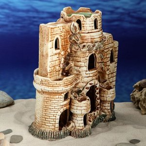 Декорация для аквариума "Замок", коричневая, 13х26х26 см