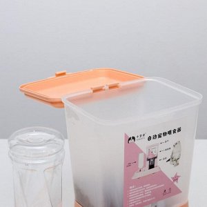 Комплекс: контейнер для корма (1,5 кг), съемная миска и поилка, персиковый