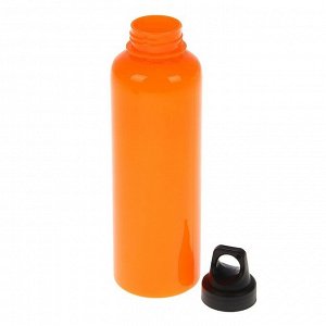 Бутылка для воды 650 мл, спортивная, туристическая, с карабином, микс, 7х22 см