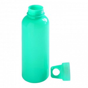 Бутылка для воды 650 мл, спортивная, туристическая, с карабином, 7х22 см, синяя