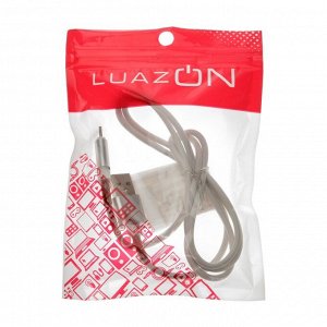 Кабель LuazON, Lightning - USB, 1 А, 1 м, защитная пружина, МИКС