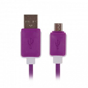 Кабель LuazON, microUSB - USB, 1 А, 1 м, МИКС