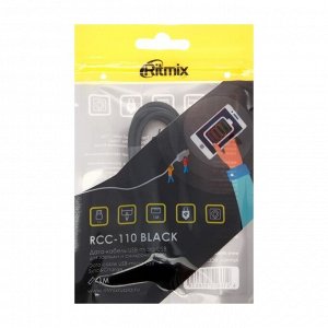 Кабель Ritmix RCC-110, micro USB - USB, 1 А, 1 м, черный