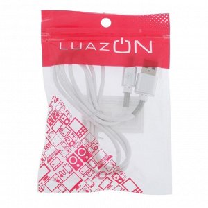 Кабель LuazON, Lightning - USB, 1 А, 1 м, силиконовый, защитная пружина, белый