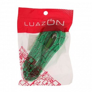 Кабель LuazON, microUSB - USB, 1 А, 3 м, оплётка нейлон, зелёный
