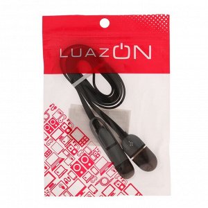 Кабель 2 в 1 LuazON, Lightning/microUSB - USB, 1 А, 1 м, плоский, чёрный