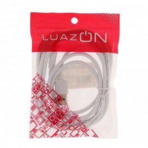 Кабель LuazON, microUSB - USB, 1 А, 2 м, белый