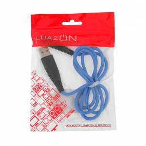 Кабель LuazON, micro USB - USB, 1 А, 1 м, синий