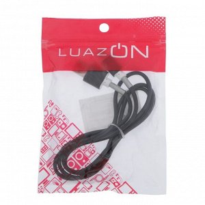 Кабель LuazON, Lightning - USB, 1 А, 1 м, защитная пружина, чёрный