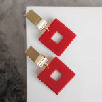 Серьги ассорти &quot;Азелия&quot; квадрат, цвет красный в золоте
