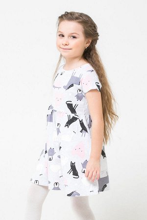 Платье для девочки Crockid К 5644 светло-серый меланж, друзья к1252