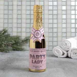 Набор Happy New Year: гель для душа 250 мл и шампунь 250 мл с ароматом шампанского, мочалка для тела
