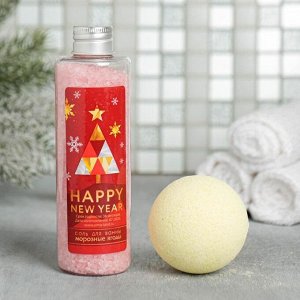 Набор &quot;С Новым годом, красный&quot; соль во флаконе, бомбочка для ванн