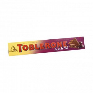 Шоколад молочный с изюмом и миндальной нугой, toblerone, 100г