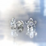 Серьги Фиалка, Бесцветный