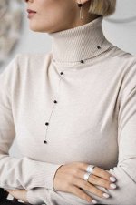 Серебряное колье галстук с горным хрусталем, цвет отличается от картинки