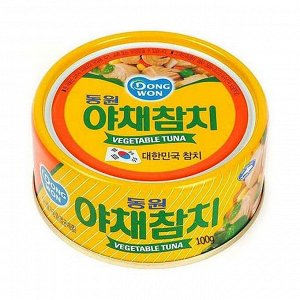 Тунец консервированный с овощами в масле Tuna in Vegetable Broth And Oil, Dongwon, 100г