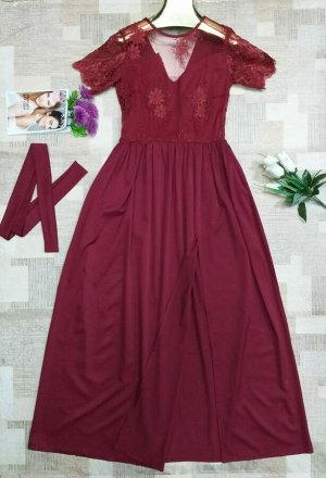 Платье Платье макси с кружевным верхом
Ткань: лайт + кружево
Длина платья 150 см