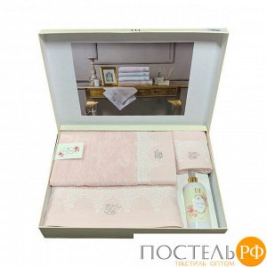 T1219T10078108 Набор полотенец Tivolyo Home JULIET розовый 3 предмета