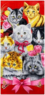 Полотенце пляжное КОТЯТА С БАНТОМ