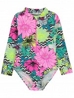 Купальник Floral Print Long Sleeve Swimsuit