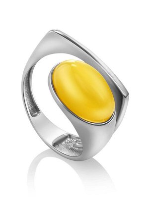 Необычное кольцо из серебра и янтаря медового цвета «Либерти», 006304093